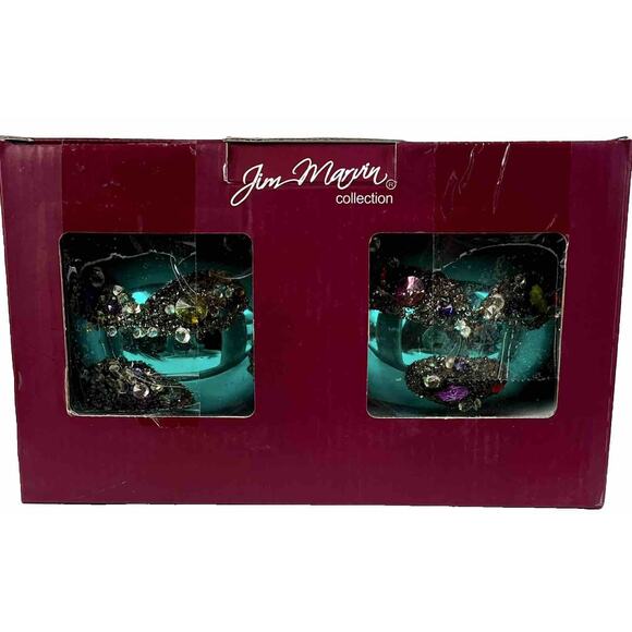 Jim Marvin Collection Other - Vintage Pair Sequin Beaded & Jeweled Handmade Ornaments Green Large Christmas